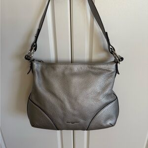 Karl Lagerfeld Pewter metallic Shoulder Bag w/ dust cover